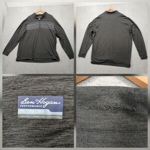 Ben Hogan Quarter Zip Pullover Men's 2XL Gray Performance Golf read